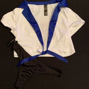 Glitter 2pc top and thong set.